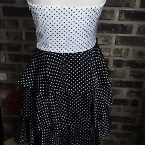 Strapless Polka Dot Dress - Picture 3 of 3